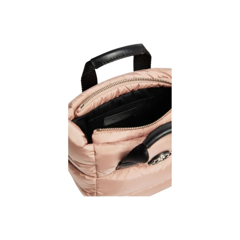 Moncler Recycled Waterproof Nylon Tote Bag, Shopping Bag, Shoulder Bag, Crossbody Bag, Handbag Mini Women's Light Pink-4