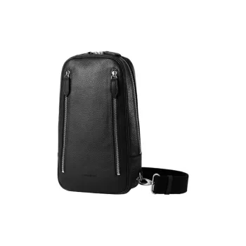 SAMSONITE Cow Leather Sling Bags Crossbody Bags Unisex Black