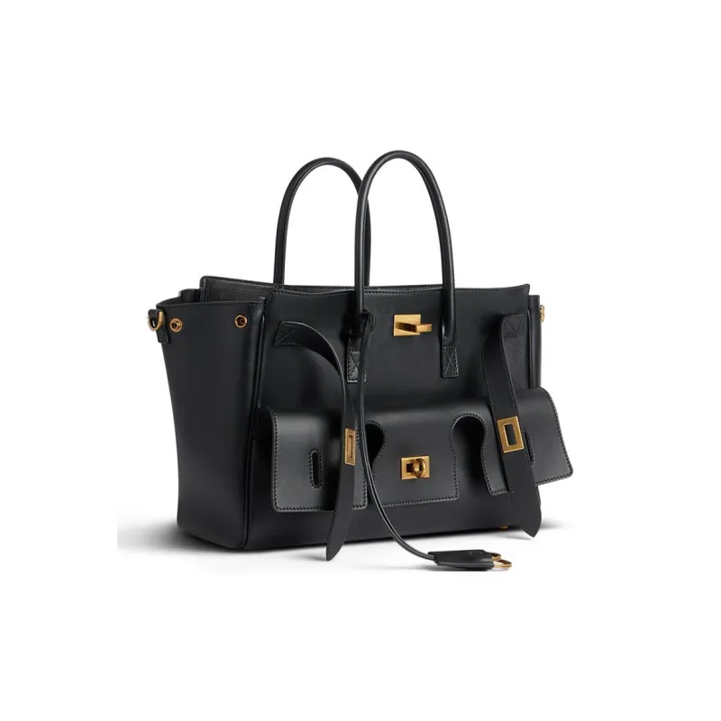 Balenciaga Smooth Cow Leather Shoulder Bag, Crossbody Bag, Handbag Small Size Women's Black-2