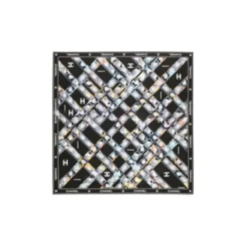 CHANEL Silk Silk Scarves Unisex Black/Multicolor