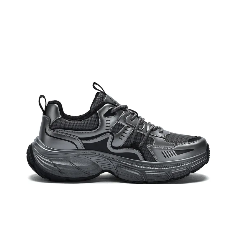 JEEP SPIRIT Anti Slip And Wear Resistant Lightweight Height Increasing Low Top Chunky Sneakers Men's Ancient City Gray-1