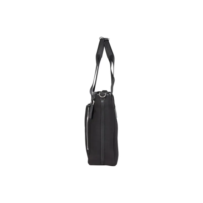 SAMSONITE Cow Leather With Nylon Patchwork Tote Bag Shopping Bag Shoulder Bag Handbag Unisex Black-2
