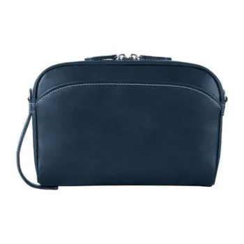 SAMSONITE Cow Leather Clutch Unisex Marine Blue