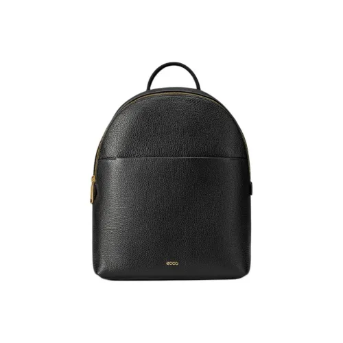 Ecco Cow Leather Backpack Medium Size Women's Black