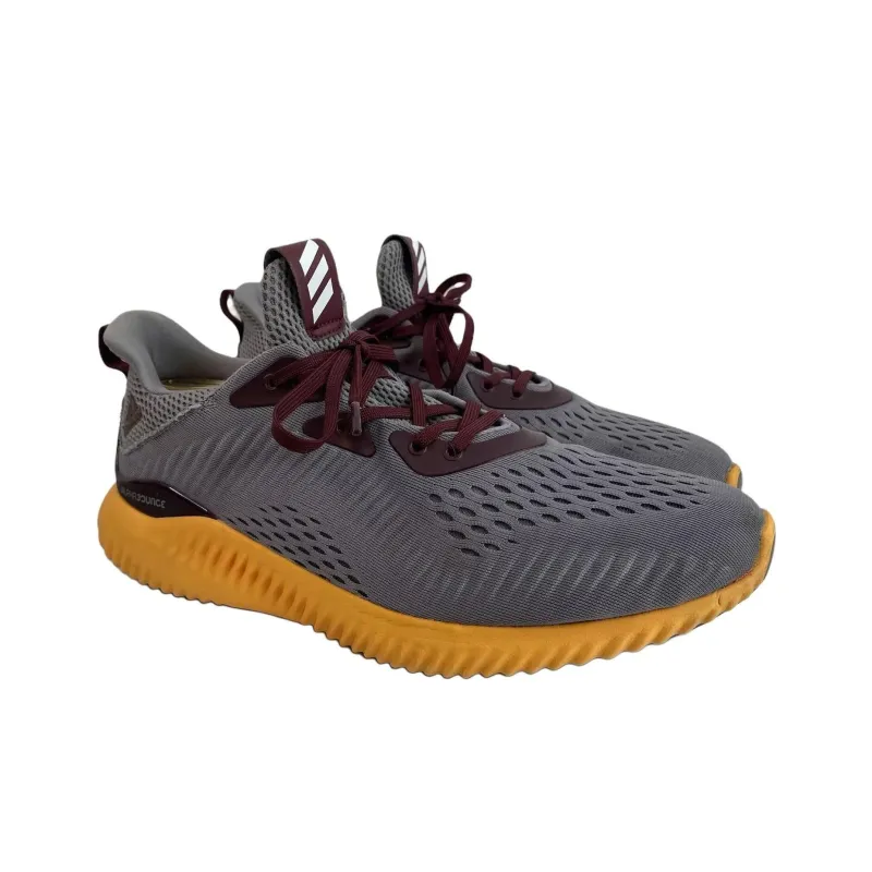 Adidas AlphaBounce Anti Slip Wear Resistant Low Top Running Shoes Men's Gray Yellow-2