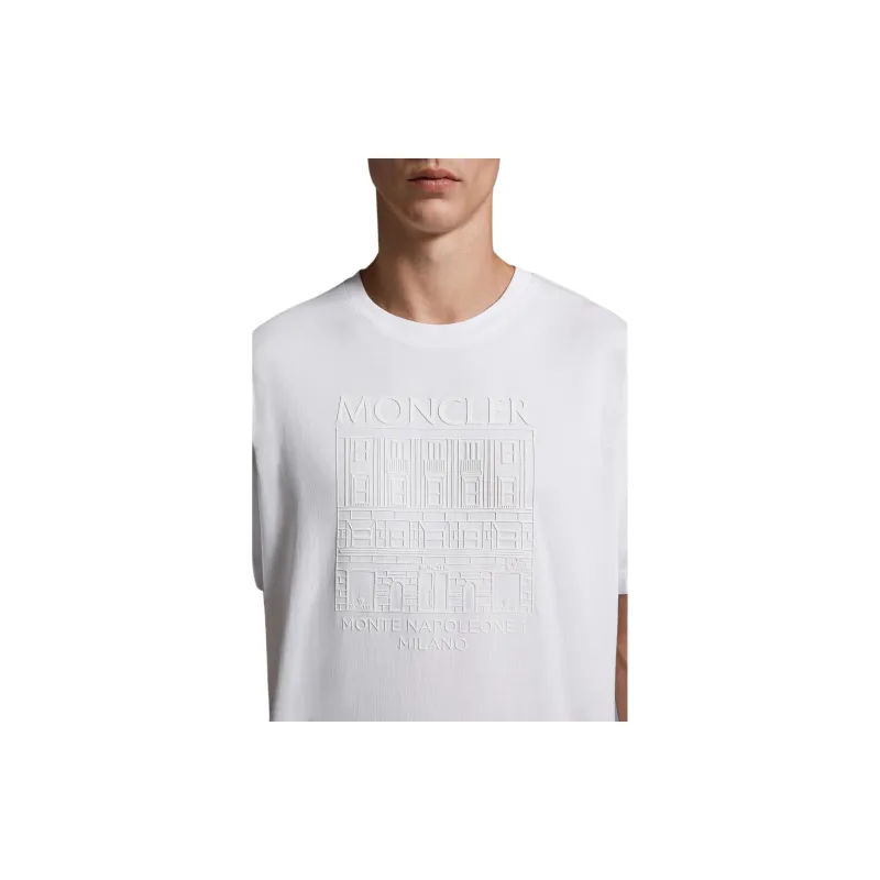 Moncler Logo embossed Cotton T shirt-4