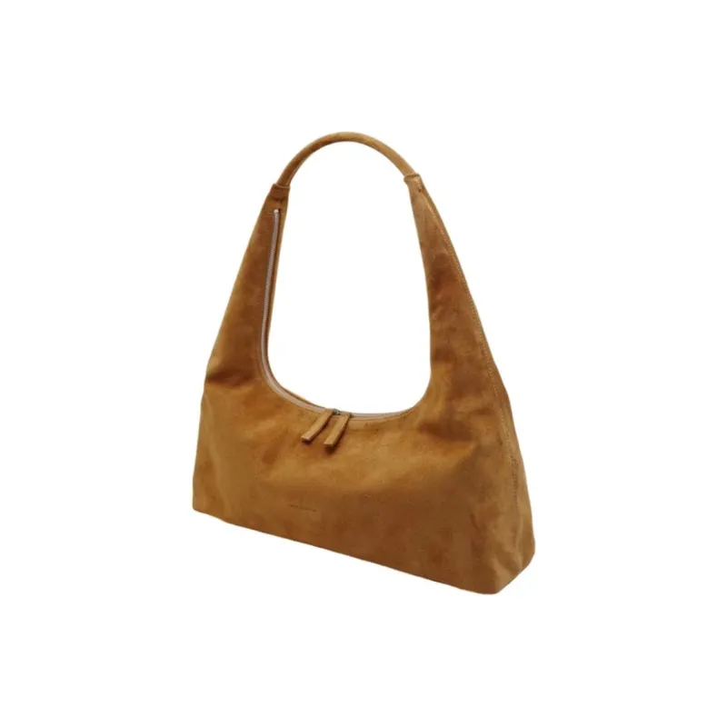 MARGE SHERWOOD Suede Cow Leather One Shoulder Handbags Medium Size Women's Dark Khaki-1