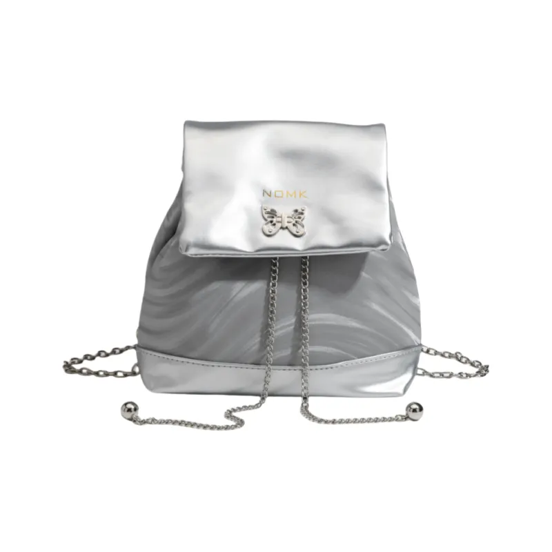 NOMK PU Backpack Small Size Women's Black/Silver-16