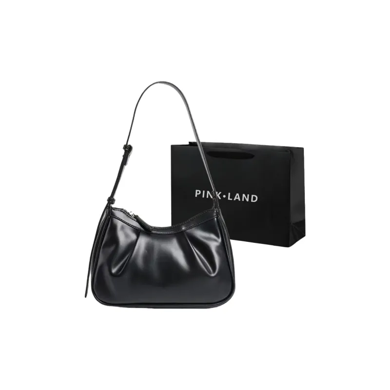 PINK·LAND PU Shoulder Bag Regular Women's White/Black-3