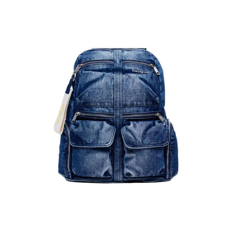Desigual Fabric Backpack Large Size Women's Medium Blue Denim-0
