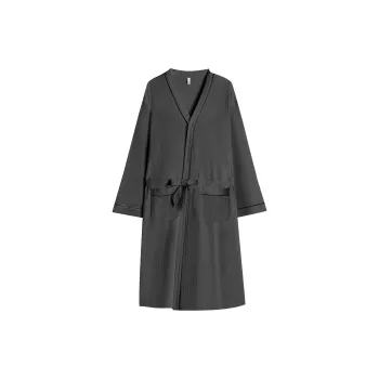 Montagut Bath Robes Unisex Charcoal Black/pink
