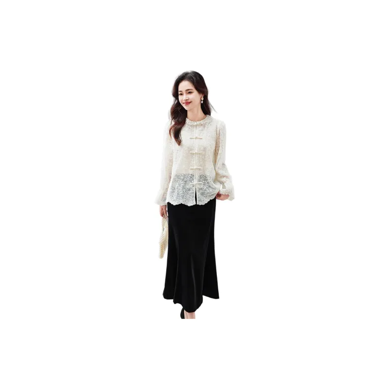 Fele.d Skirt Set Women's White+Black-2