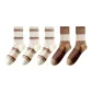 3 Beige Pinstripe+2 Light Coffee Multicolor