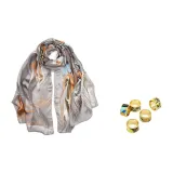 Brown Gray Gift Box Set (Random Silk Scarf Buckle)