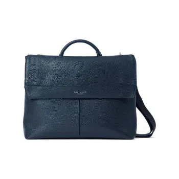 SAMSONITE Cow Leather Briefcases Handbags Unisex Marine Blue