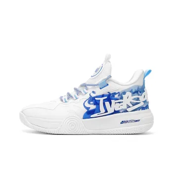 IVERSON Campaign 1 White Electric Blue Cushioning Anti Slip And Wear Resistant Support Low Top Basketball Shoes Unisex