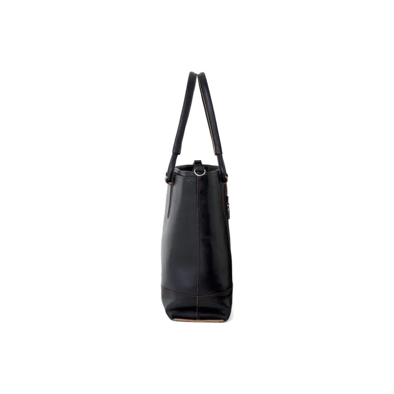 SAMSONITE Cow Leather Tote Bag Shopping Bag Shoulder Bag Handbag Medium Size Unisex Charcoal-4