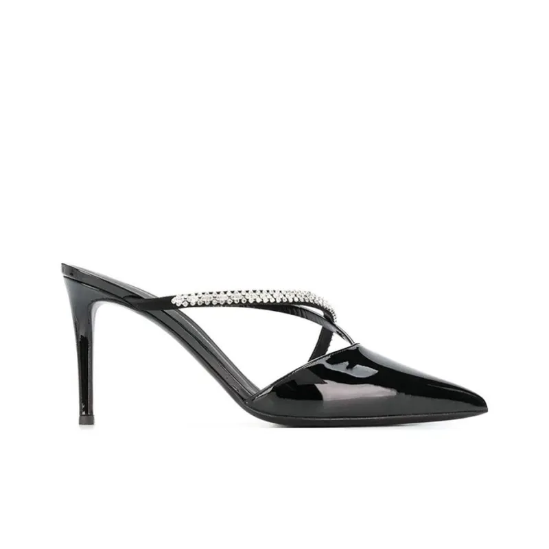 Giuseppe Zanotti/GZ Rubber Sole Slip Resistant Closed Toe Slippers Women's Black-4