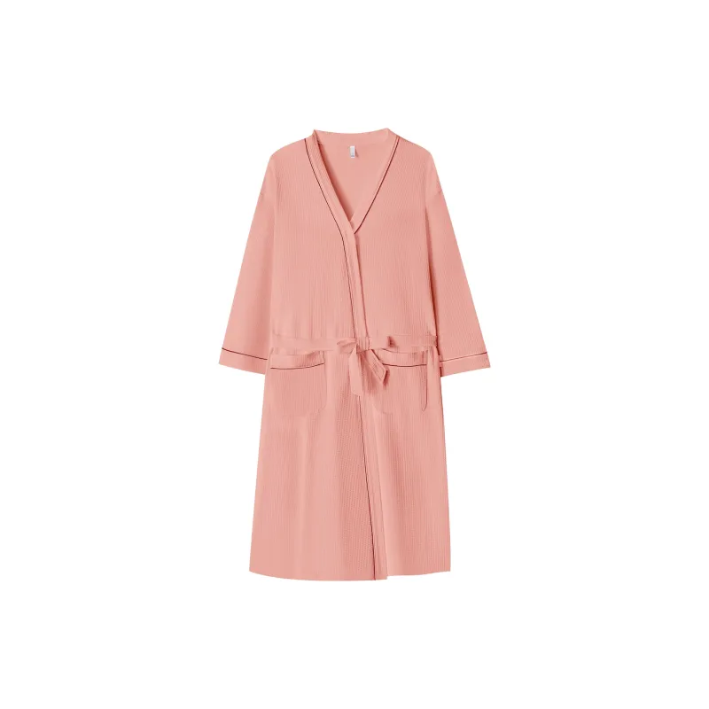 Montagut Bath Robes Unisex Charcoal Black/pink-1