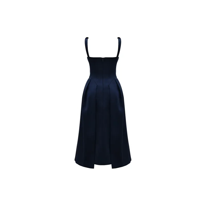 HOUSE OF CB Paloma Slip Dress Women's MIDNIGHT/Midnight Blue-4