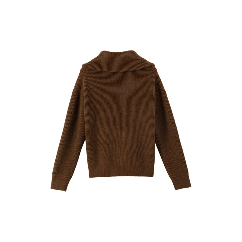 Late White Knitwear Women's Dark Coffee-1