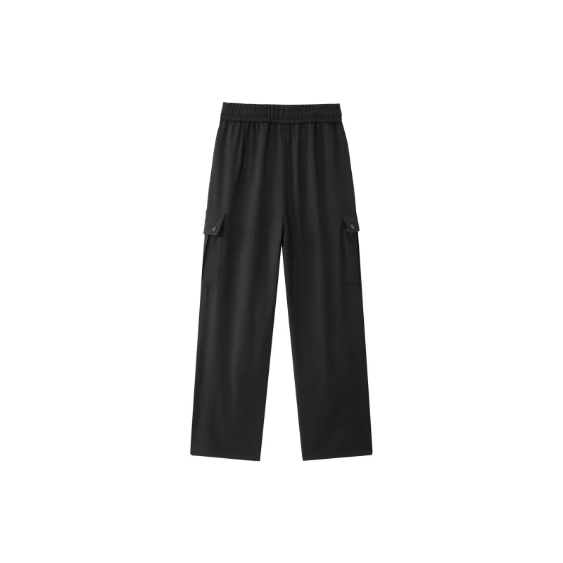K bird Casual Pants Unisex Black-2