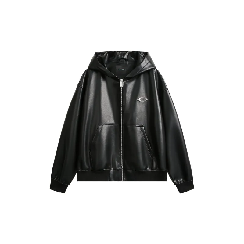 GOLFCROSS Leather Jacket Coat Unisex Black-1