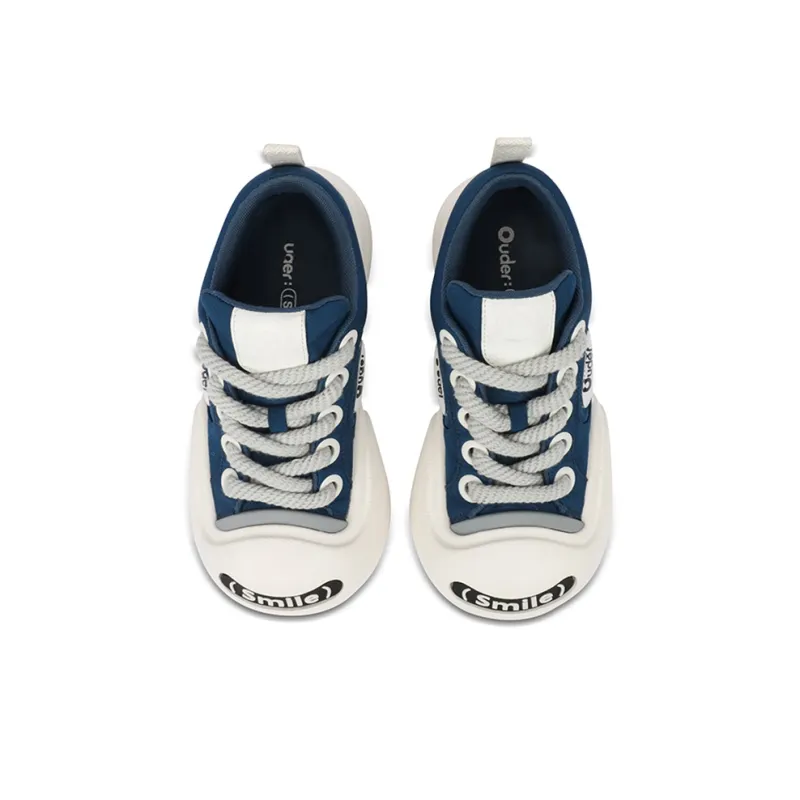 Ouder Smiler Skateboard Shoes Unisex Low Top Blue/White-3