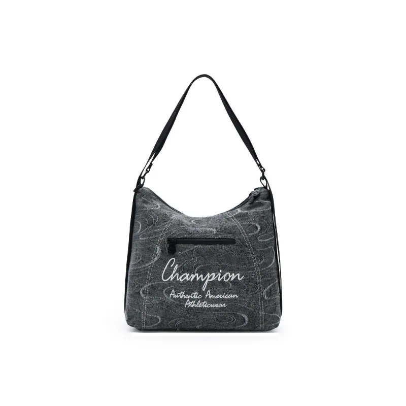 Champion Fabric Shoulder Bag Double Shoulder Classic Minimalist Style Individual Regular Unisex Dark Gray/Ecru/Black-4