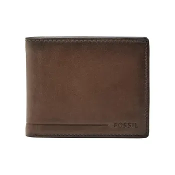 FOSSIL Leather Wallet Men's Dark Brown