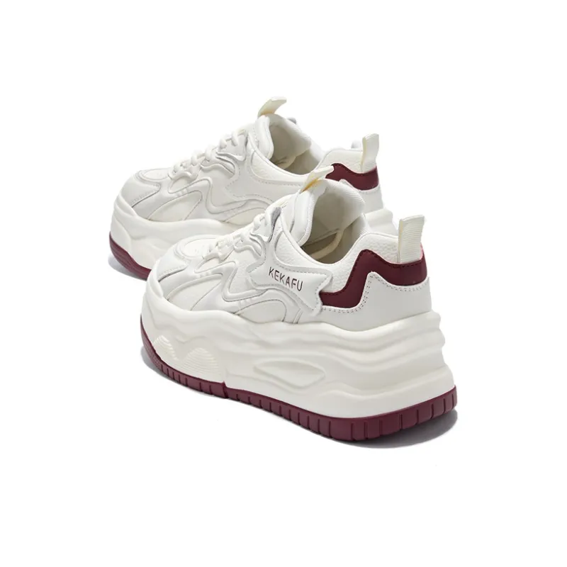 KEKAFU Anti Slip Wear Resistant Low Top Chunky Sneakers Women's-19
