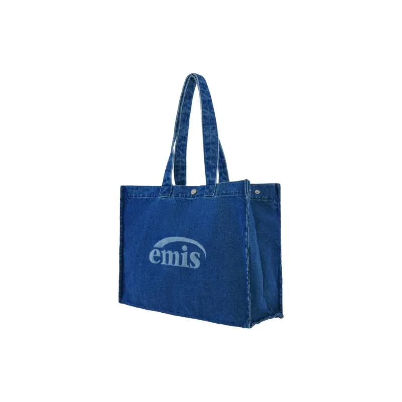 Emis Cotton Tote Bag, Shopping Bag, Handbag Tubas Women's Denim Blue-1
