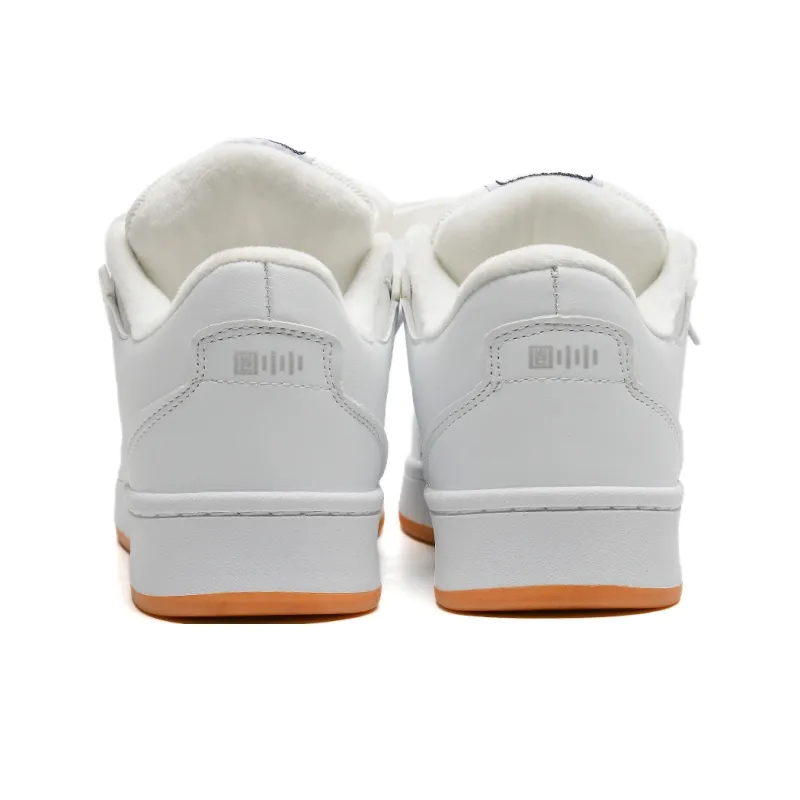 Circle Small Warm Cushioning And Wear Resistant Low Top Skateboard Shoes Unisex White Black-4