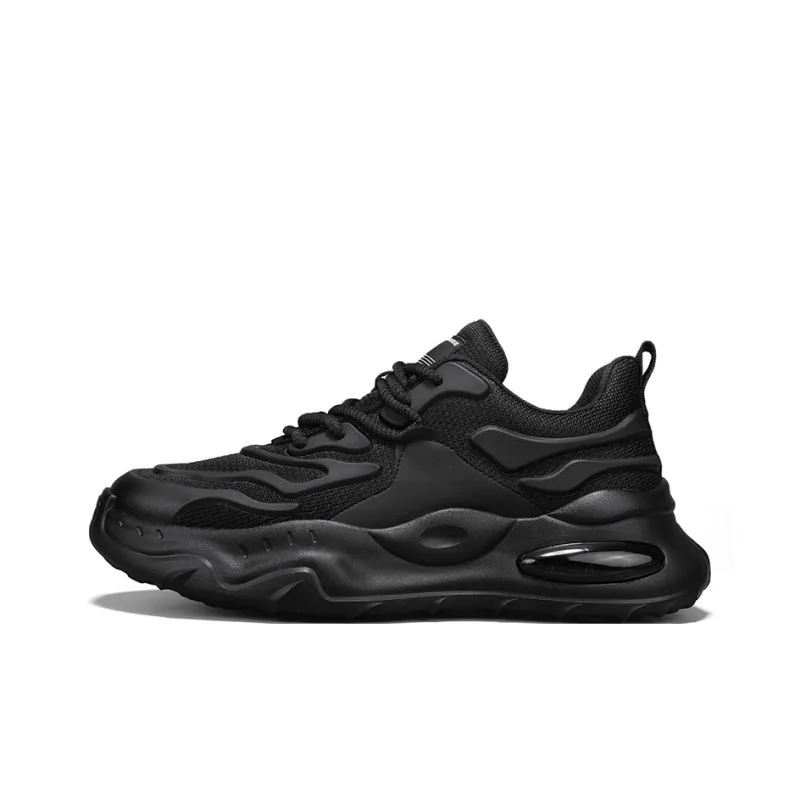 Wooden Rabbit Cushioning, Abrasion Resistant, Height Increasing Low Top Casual Shoes Men's Black-0