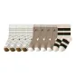 4 White Stripes+4 Light Coffee M+2 Wide Stripes