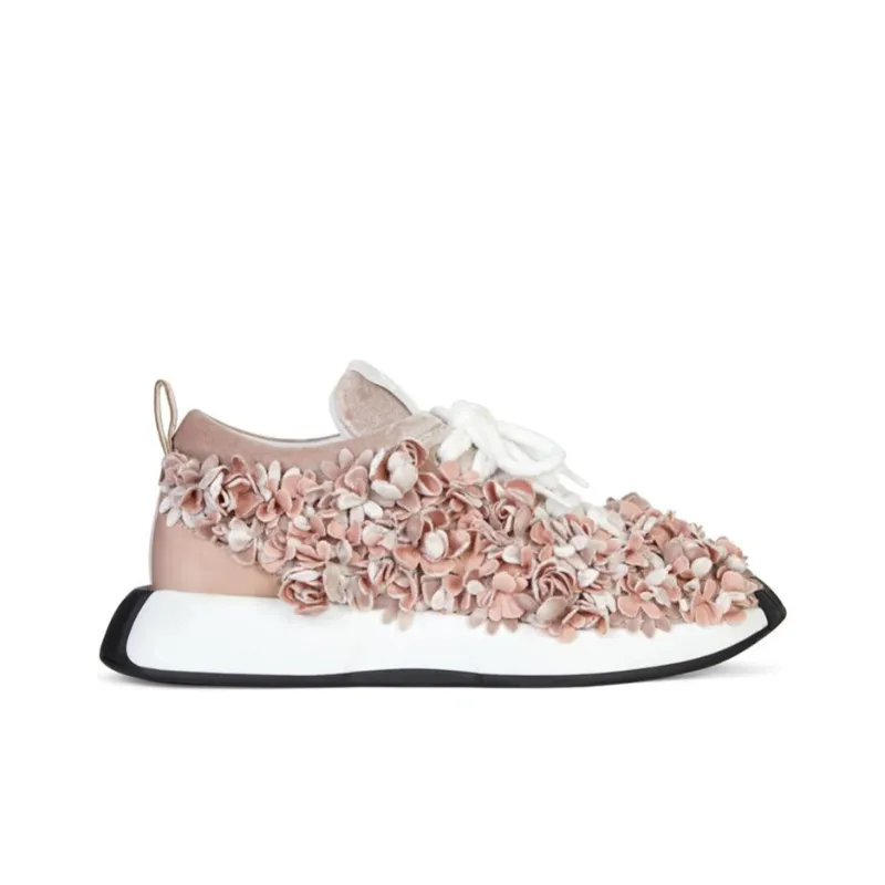 Giuseppe Zanotti/GZ Fero Cushioned Wear Resistant Lightweight Warm Low Top Casual Shoes Women's Gray Pink-4