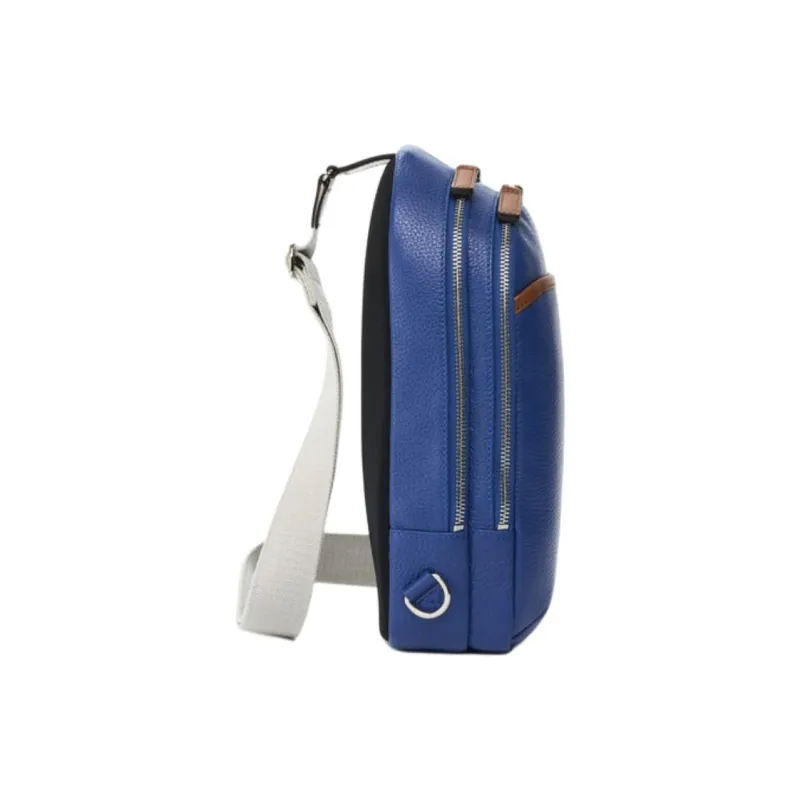 SAMSONITE Cow Leather Sling Bags Crossbody Bags Unisex Blue-3