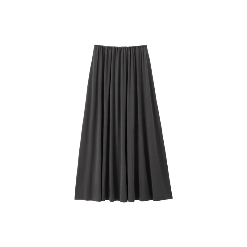 UNIQLO Casual Long Skirt Women's Meteorite Gray-1