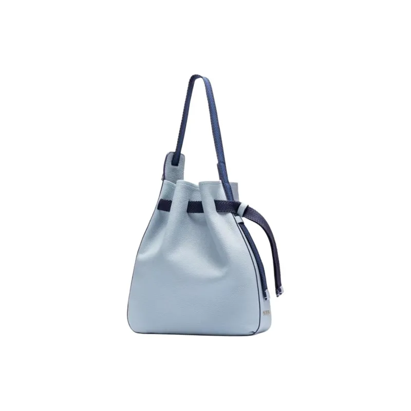 Ecco Cow Leather Bucket Bags Crossbody Bag Shoulder Bag Medium Size Women's Dusty Blue-1
