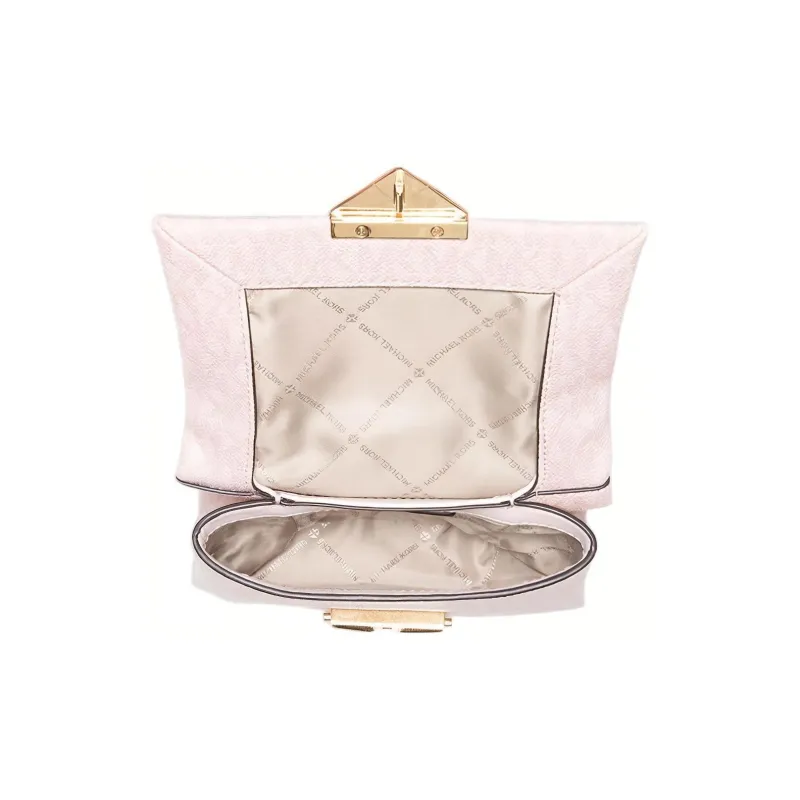 MICHAEL KORS Cece Canvas With Leather Shoulder Bag Small Size Women's Pink-3