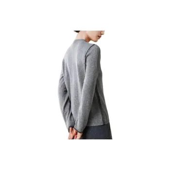 MIHUANG Cashmere Sweater Women's Light Heather Gray