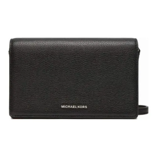 MICHAEL KORS Jet Set Litchi Grain Leather Shoulder Bag Crossbody Bag Medium Size Women's Black