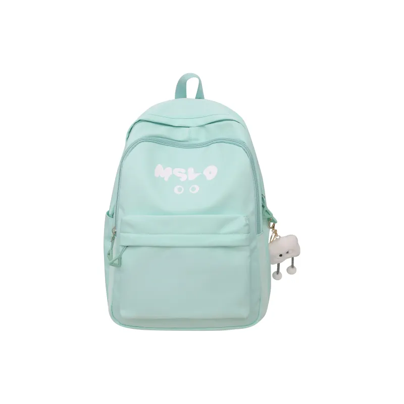 Wenpercy Nylon Backpack Unisex Custard/White/Pink/Mint Green/Black-0
