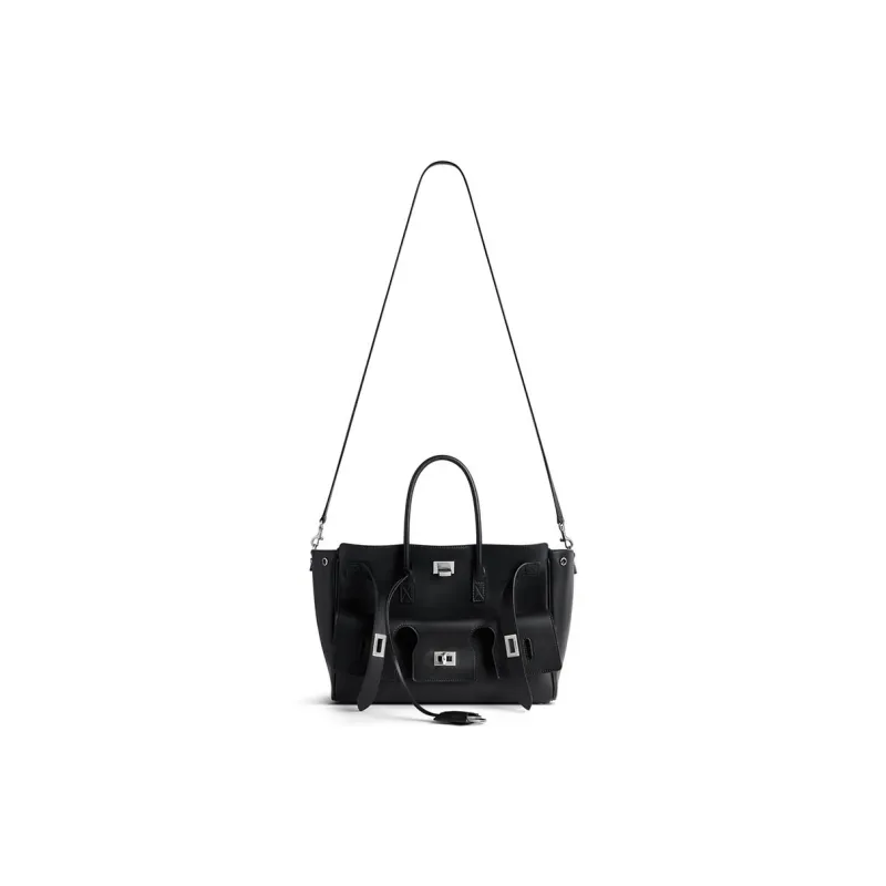 Balenciaga BEL AIR Small Calfskin Bag Women's Black-0