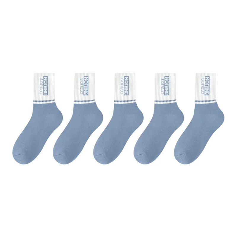 MIIOW Mid-Calf Socks Unisex 5 Pack-15