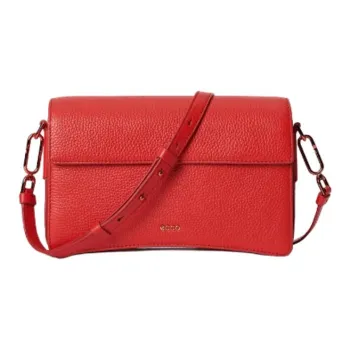 Ecco Cow Leather Shoulder Bag Crossbody Bag Large Size Women's Red