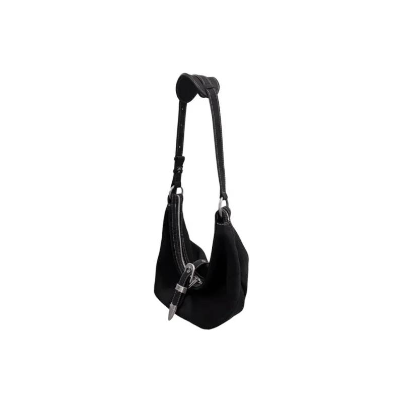 MARGE SHERWOOD Cow Leather Shoulder Bag Crossbody Bag Medium Size Women's Black-1