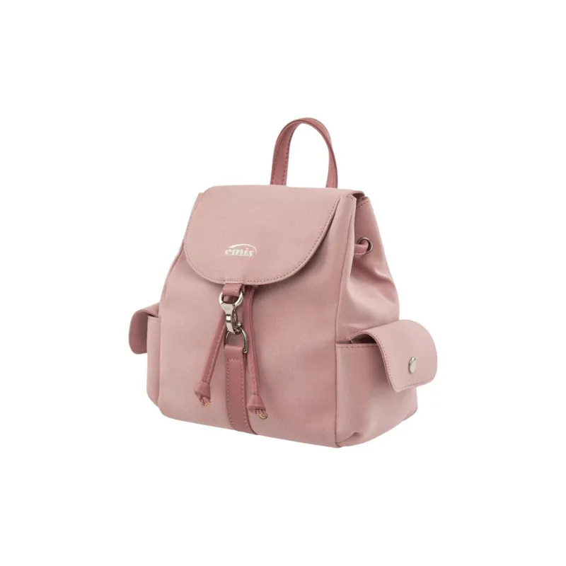Emis Synthetic Leather Backpack Women's Pink-1