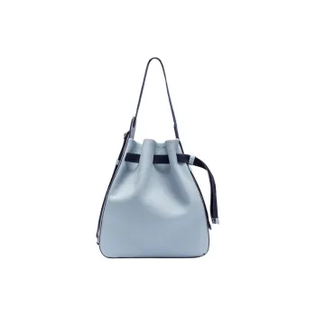 Ecco Cow Leather Bucket Bags Crossbody Bag Shoulder Bag Medium Size Women's Dusty Blue