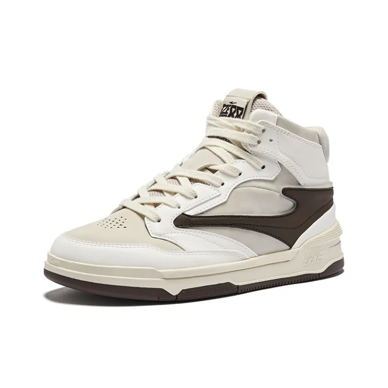 Erke No. 3 Single Skateboard Shoes Women's High Top Pumice Gray Microcrystal White-2